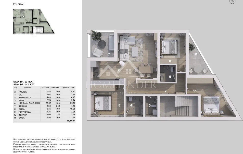 luksuzni stan s pogledom na more, 101m2, 2vpm, njivice, otok krk, novogradnja - slika 12