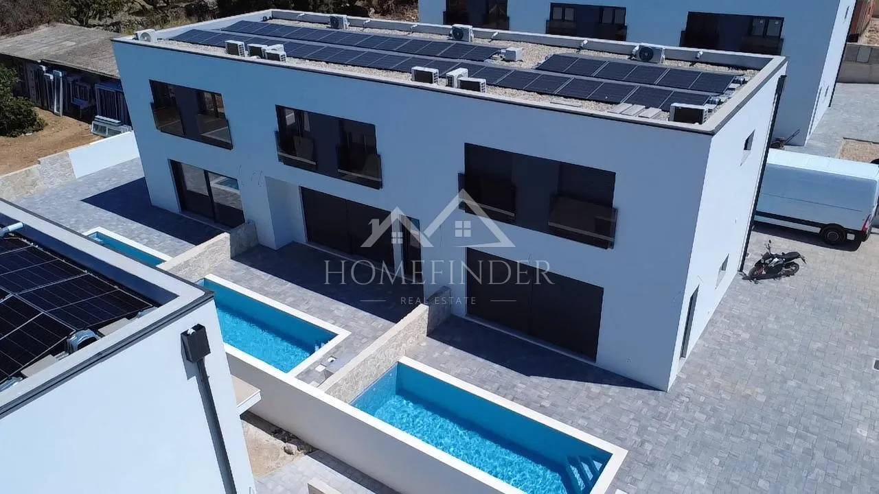 stan s privatnim bazenom, dvoetažni, 110m2, mandre, novogradnja - slika 4