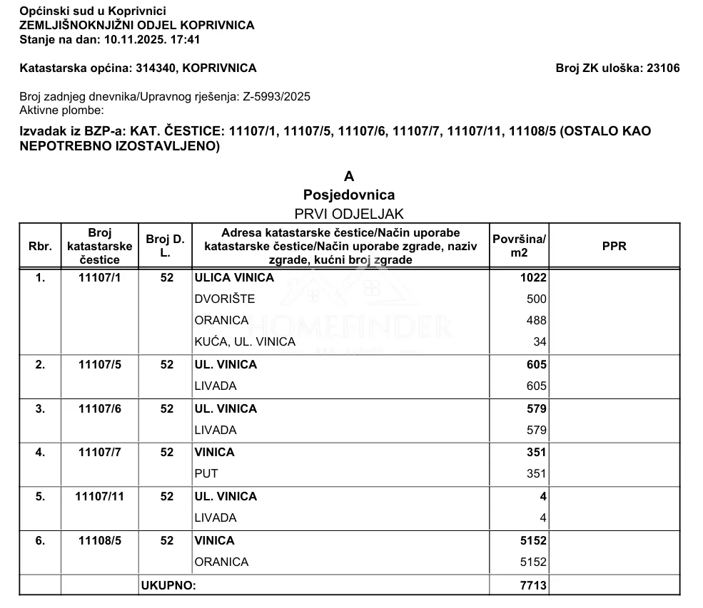 građevinska i poljoprivredna zemljišta u koprivnici ukupno 7.713 m² - slika 9