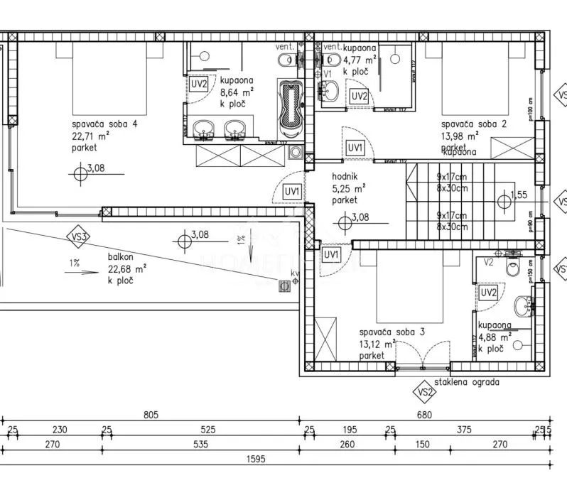 urbana vila s bazenom, (5s), 4 vpm, smart house 200 metara od mora - slika 43
