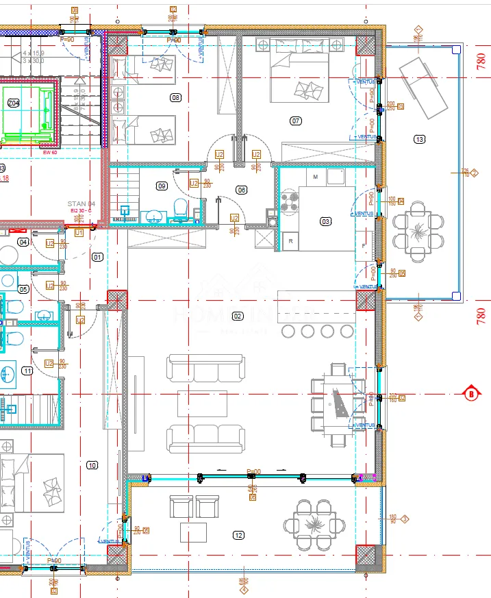 luksuzan stan s dvorištem, 161m², zambratija, istra - slika 20