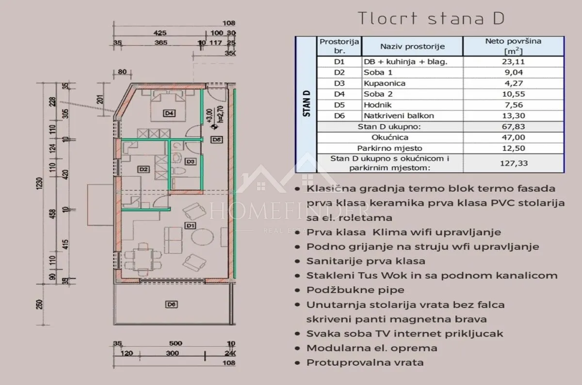 predivan apartman, 70m², otok krk, omišalj, 150m od mora – novogradnja - slika 13