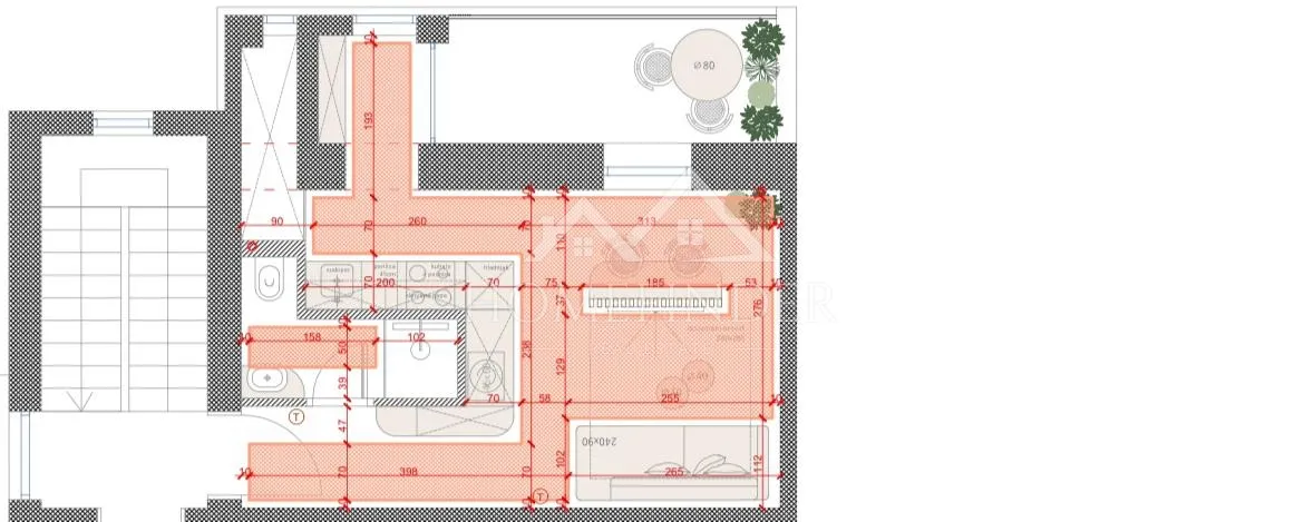 stan trešnjevka - 33,75m² - terasa + vpm - slika 10