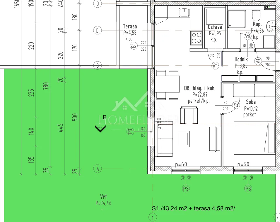 novogradnja moderan stan, (2s-1), 51,60 m2, velika gorica - slika 3