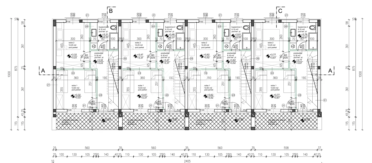 luksuzna kuća u nizu s bazenom, 100m2, vodice, novogradnja, s2 - slika 19