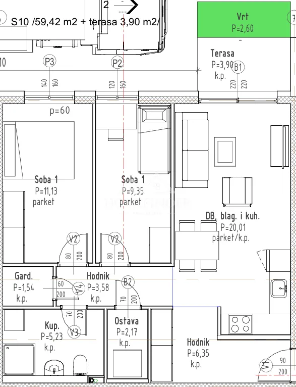 stan, (3-sobni), 60,46 m², velika gorica, novogradnja (s-10) - slika 3