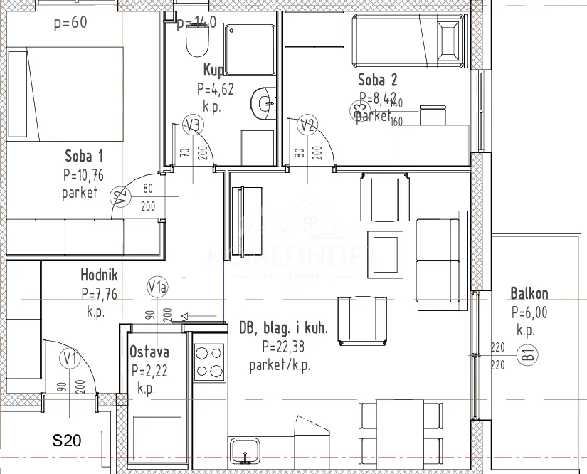 (s20) moderna novogradnja, 3s, 59,06 m2, velika gorica - slika 3