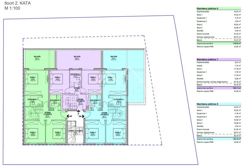 luksuzan penthouse 136m², 180m od plaže, povljana, novogradnja - slika 9