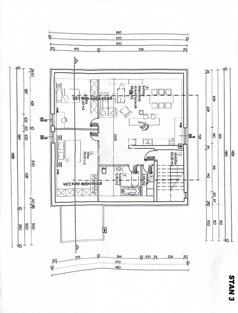 zgrada sa 3 prostrana stana, mala erpenja, 306m2, 6vpm, novogradnja - slika 24
