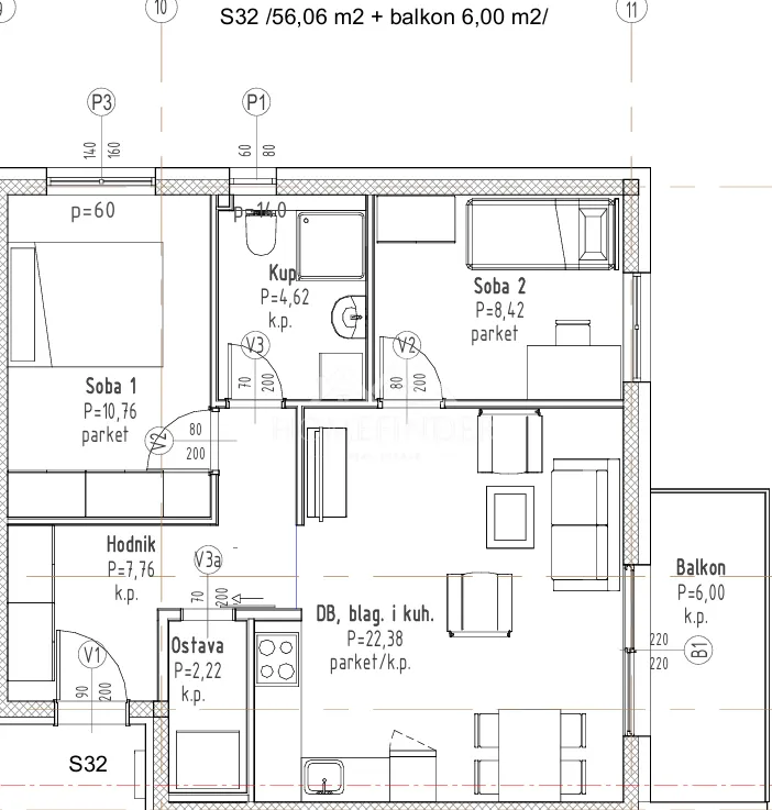 moderan i funkcionalan stan, (3s-32), 59,06 m2, vpm, velika gorica - slika 2
