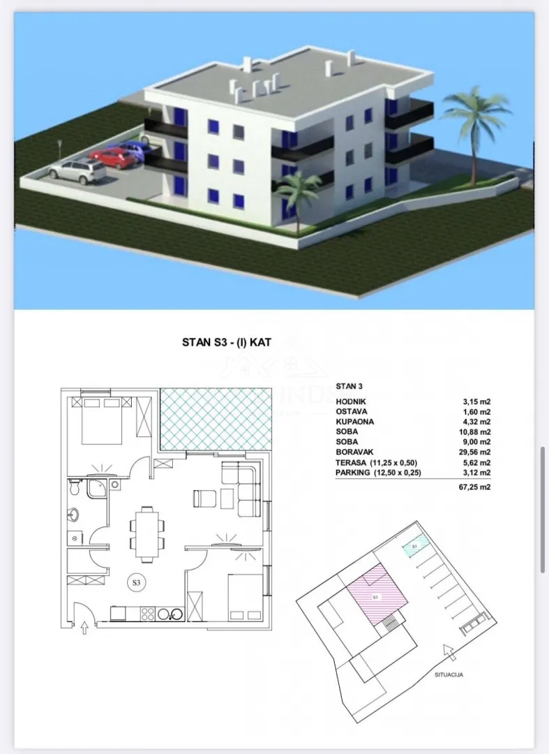 grad pag: apartman s3 - 67,25m² - slika 19