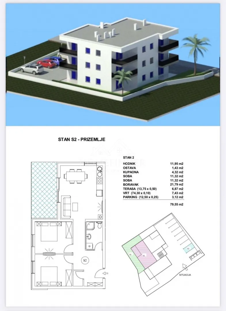 grad pag: apartman s2 - 79,55m² - slika 18
