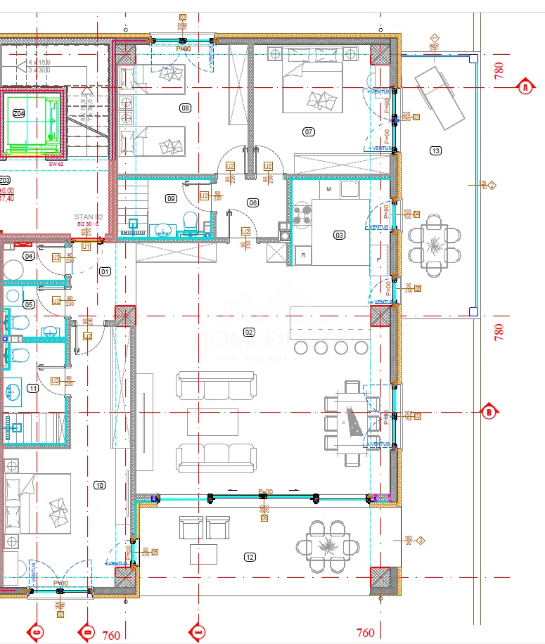 luksuzan stan s dvorištem, 161m², zambratija, istra - slika 21