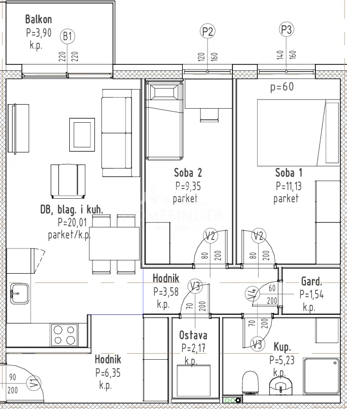 ( s 28) moderna novogradnja, 3s, 61,37 m2, velika gorica - slika 3
