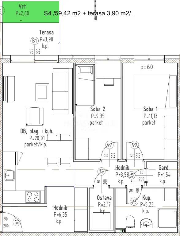 (s 4) moderna novogradnja, 3s, 60,46m2, velika gorica - slika 3