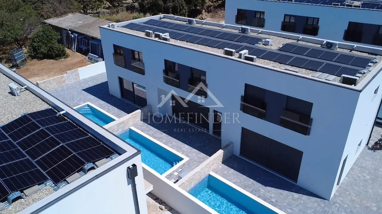 stan s privatnim bazenom, dvoetažni, 110m2, mandre, novogradnja - slika 3