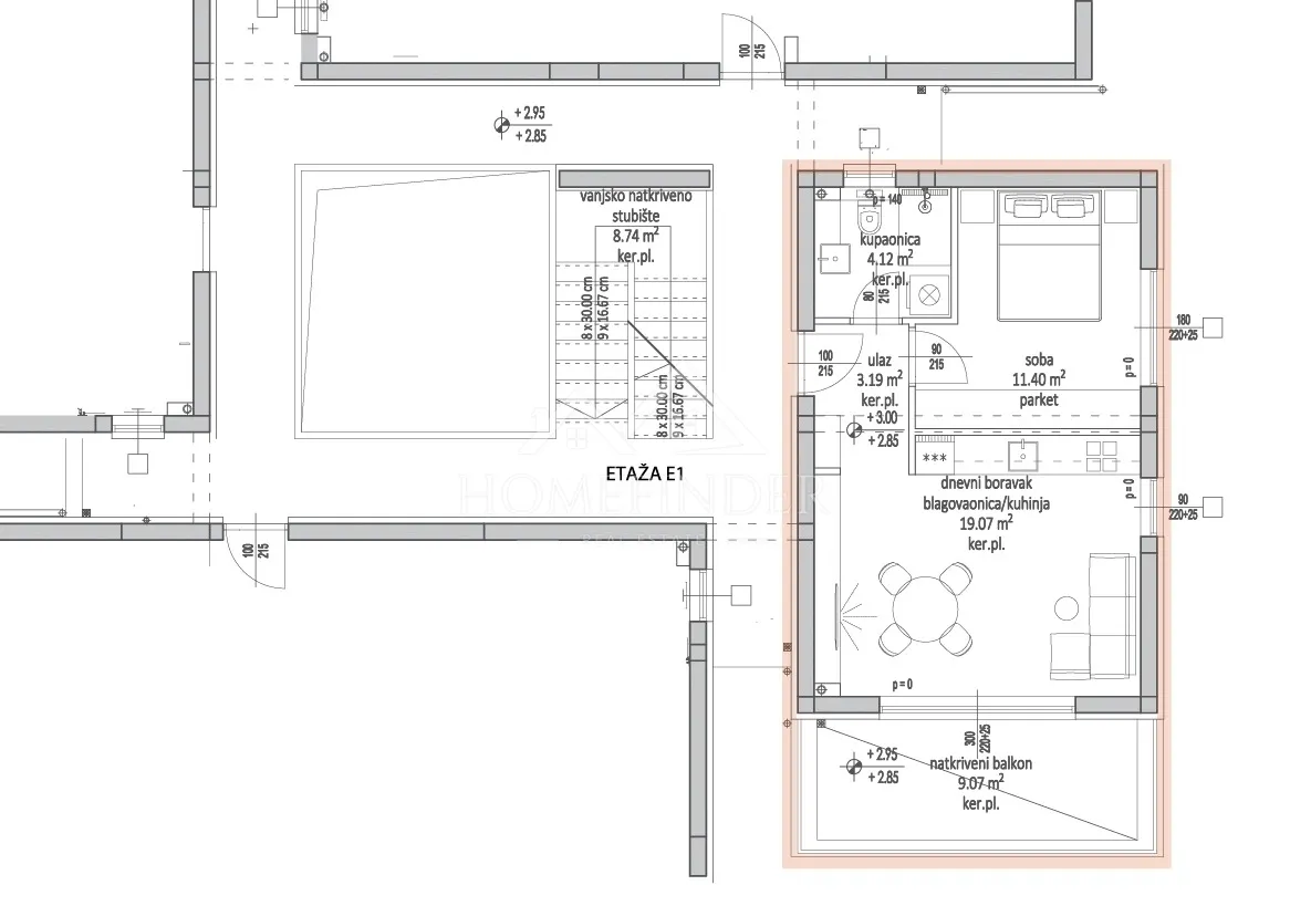 apartman, 2s, zaton, 100m od mora, 48,43m2 + terasa na krovu - slika 18