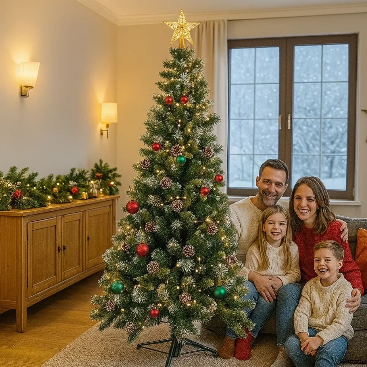 winter pine - umjetno božićno drvce sa šišarkama - slika 2