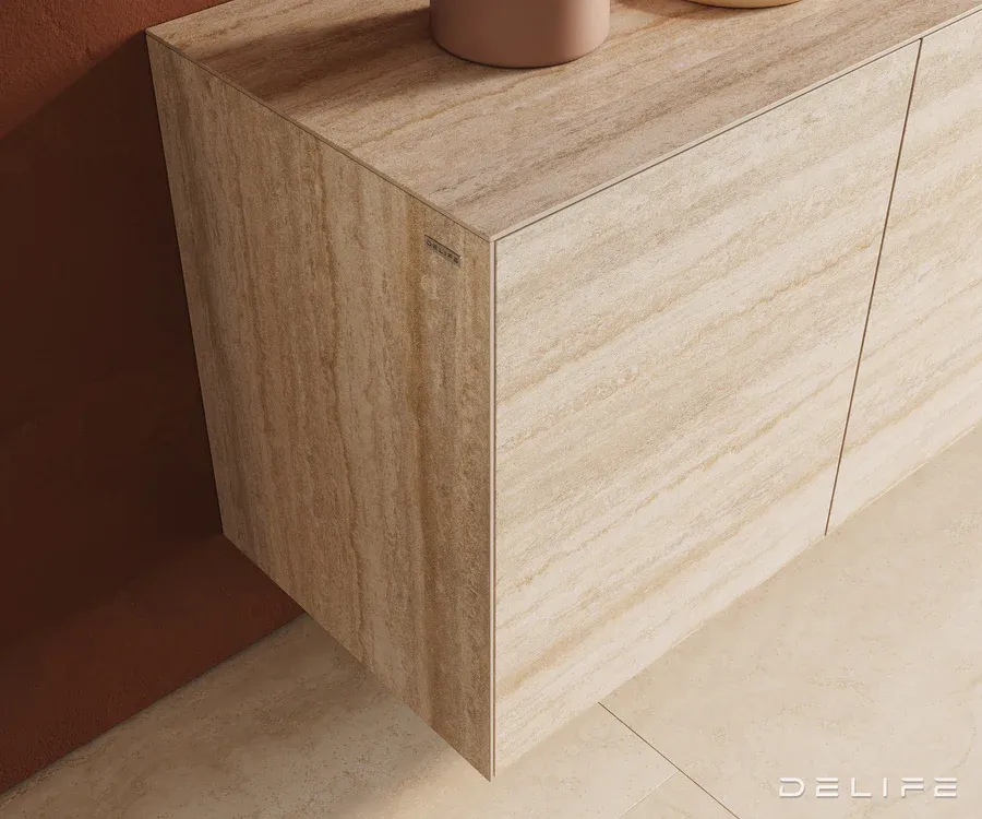 komoda cuor 150x45cm, materijal: keramika laminam travertino bianco - slika 5