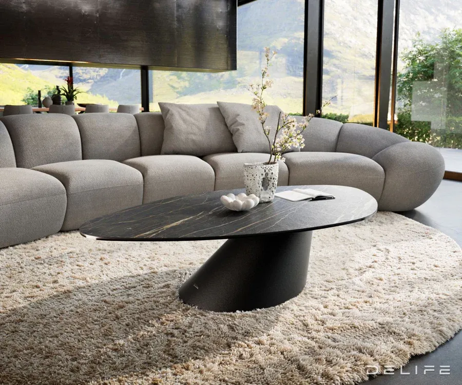 Klub stolić Edge 140x76cm, Materijal: Keramika Noir Desir - Čakovec