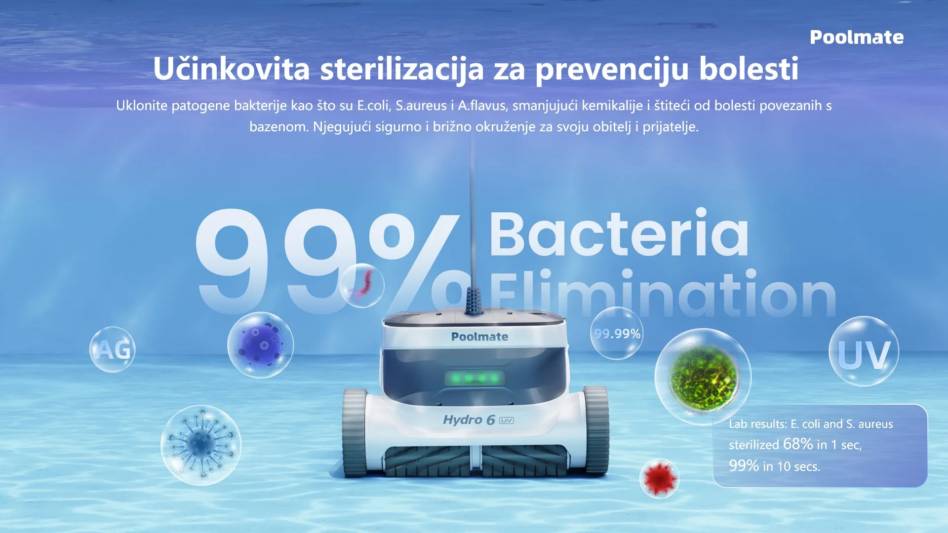 robotski čistač bazena hydro 6 uv - slika 13