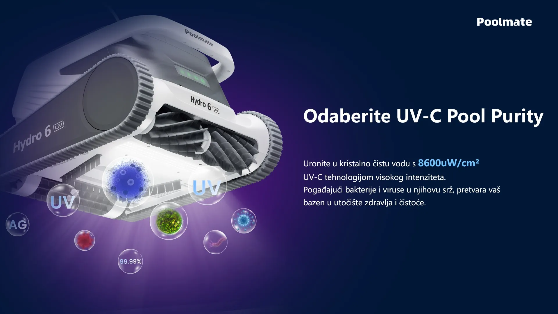 robotski čistač bazena hydro 6 uv - slika 6