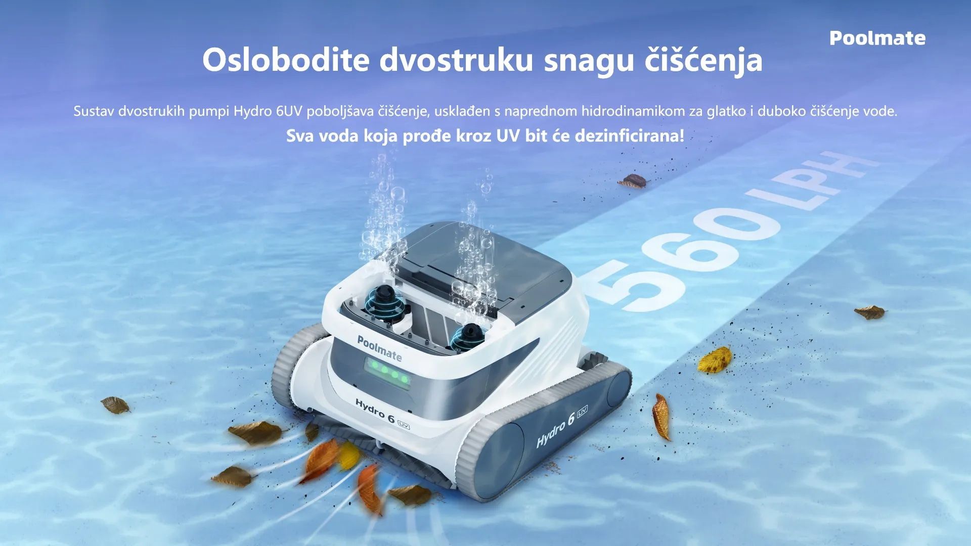robotski čistač bazena hydro 6 uv - slika 11