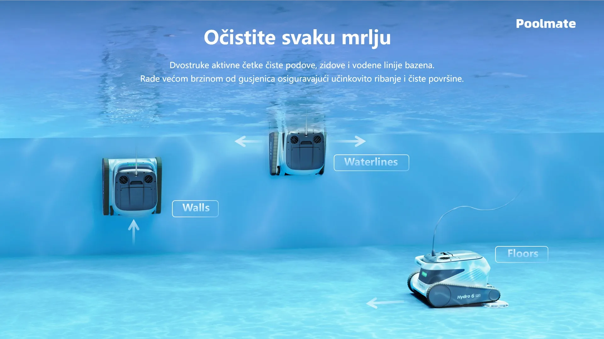 robotski čistač bazena hydro 6 uv - slika 12