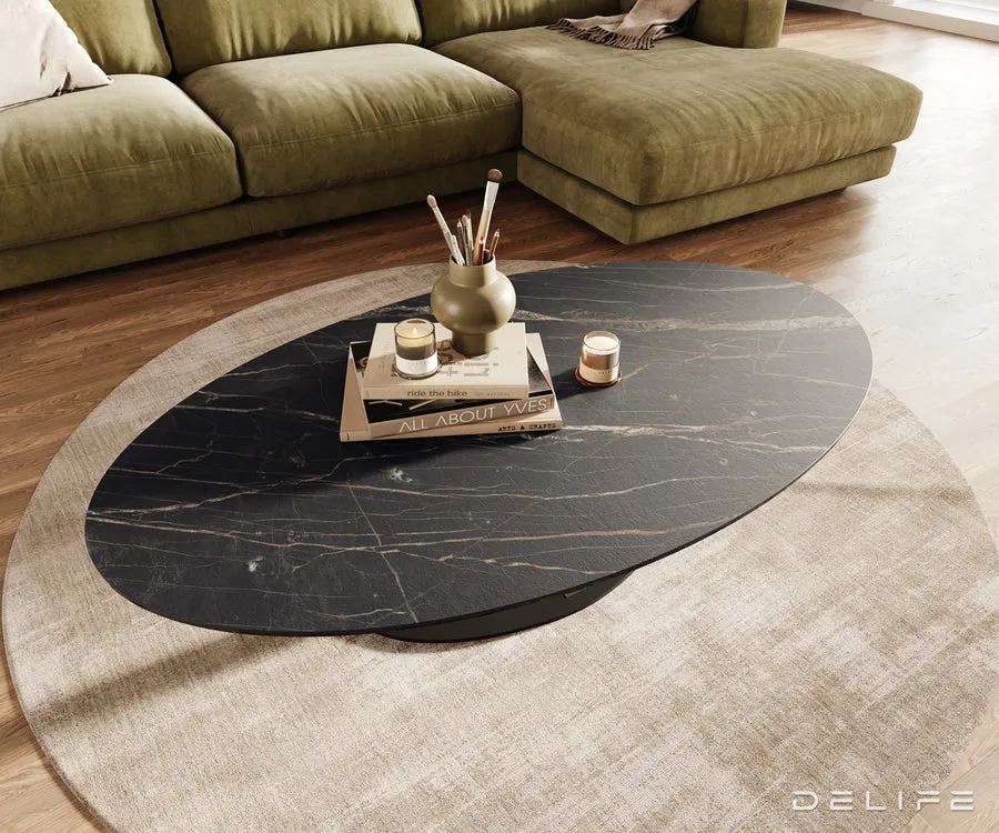klub stolić edge 140x80cm, materijal: keramika laminam noir desir - slika 4