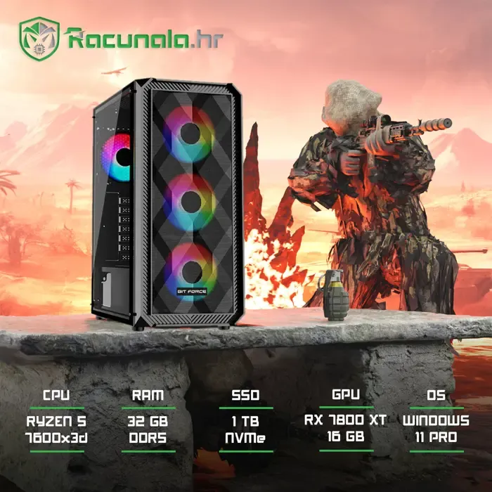 GamingPC Gulag Guardian (Ryzen 5 7600X3D, 32GB DDR5, 1TB SSD - Zagreb