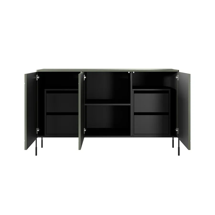 komoda sonatia 150cm, 3 vrata i 4 ladice, materijal: mdf - slika 2