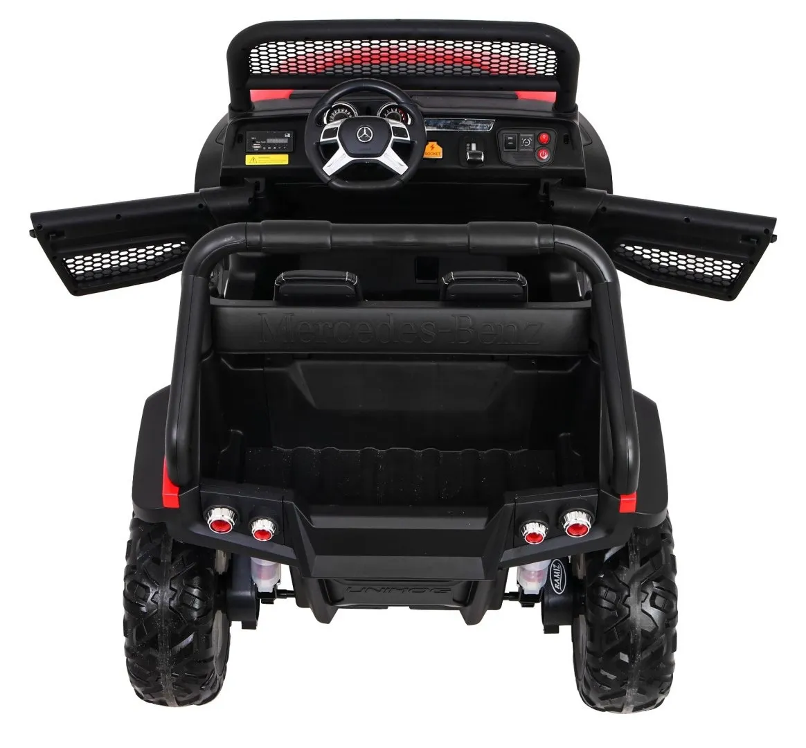 licencirani auto na akumultor mercedes benz unimog - crveni - slika 6