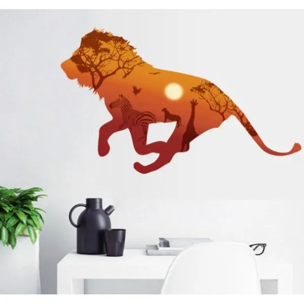 wall sticker ogromna naljepnica lav 130 x 67 cm - slika 3
