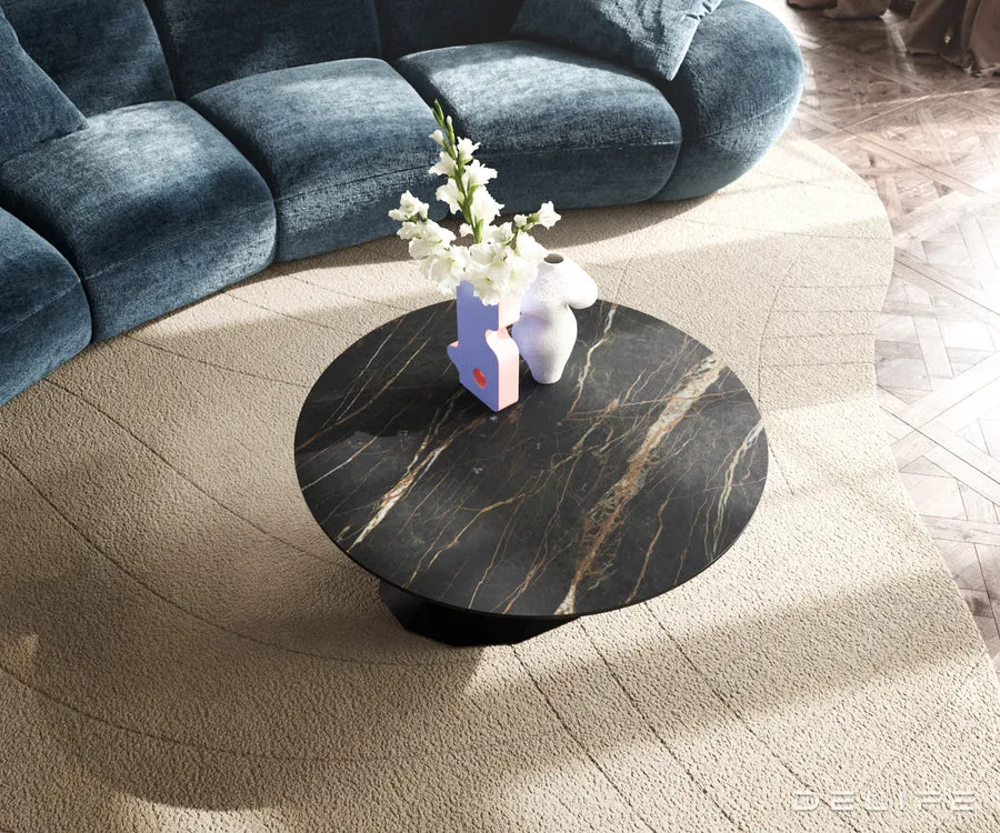 klub stolić edge 90x90cm, materijal: keramika laminam noir desir - slika 4