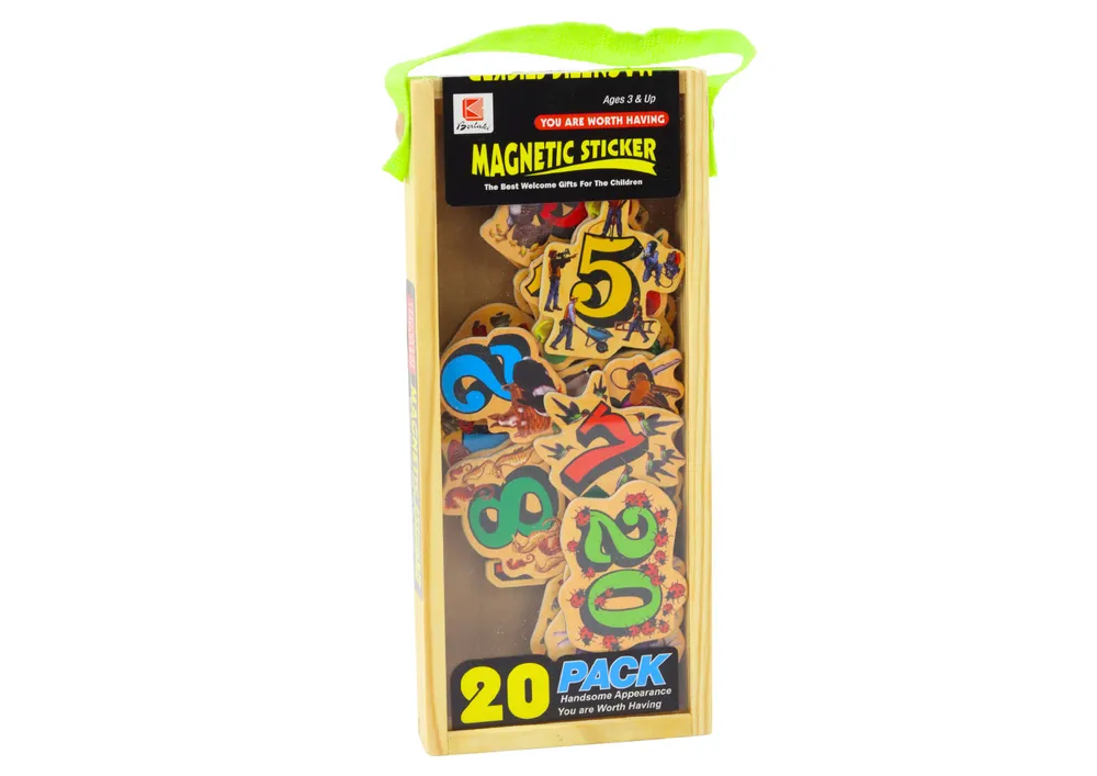set of wooden number picture magnets, 20 pieces - slika 4