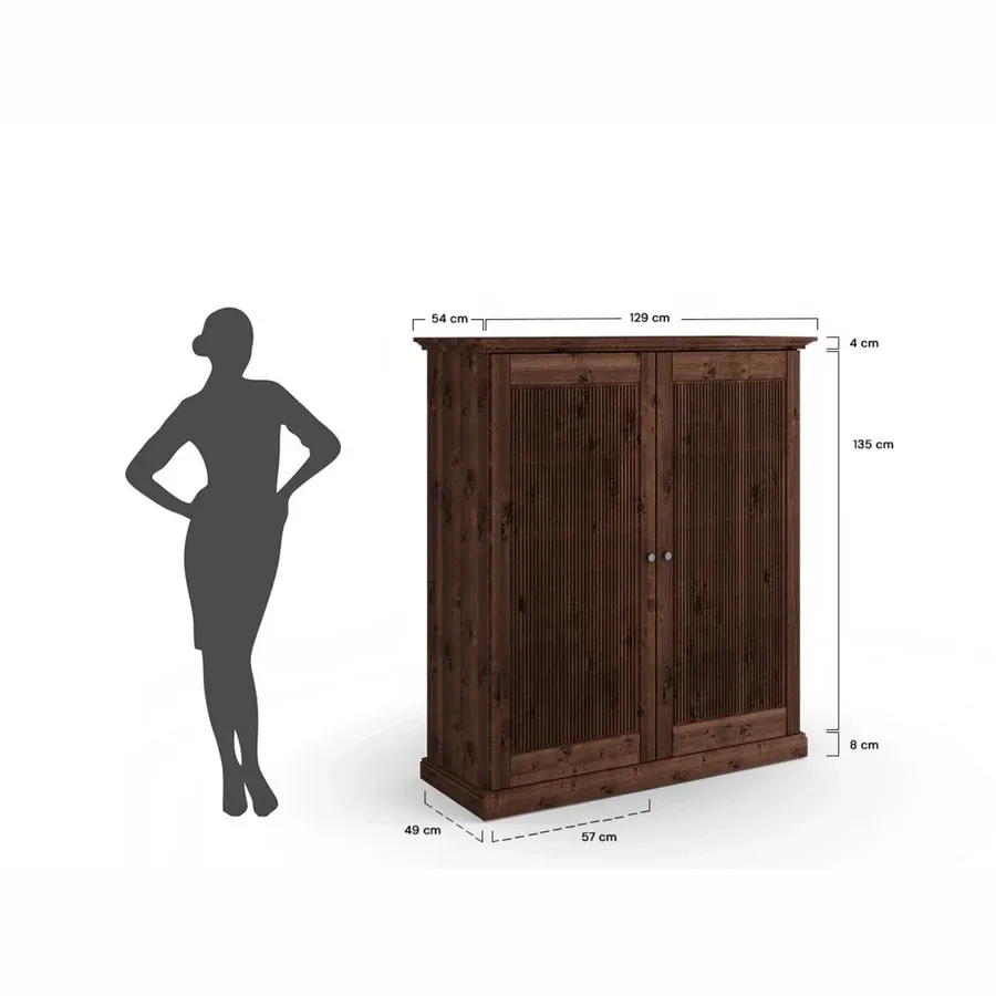 komoda rosella 129x54 cm, materijal: masivna borovina - slika 8