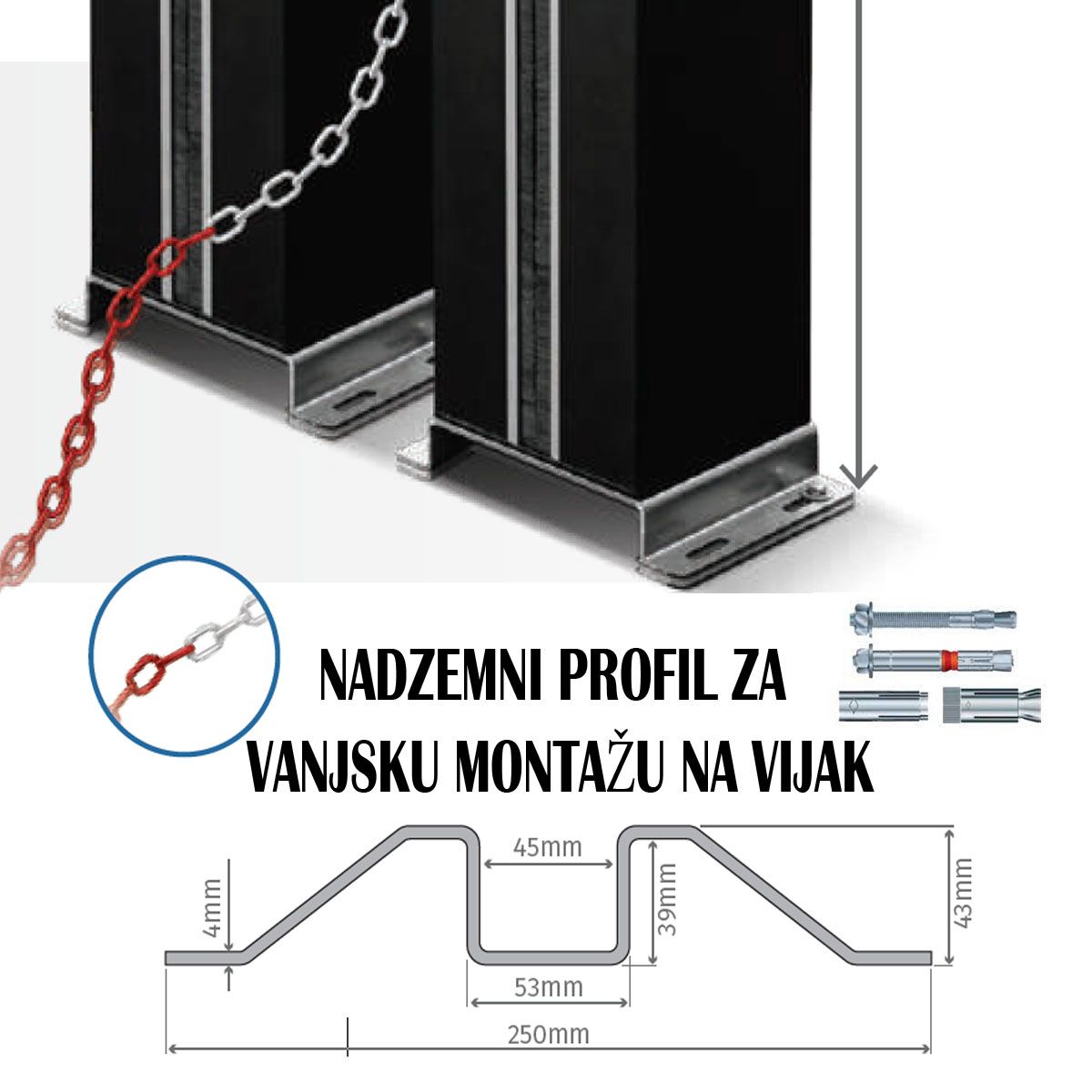 lančana prometna barijera motorline chainlift 8m - slika 2