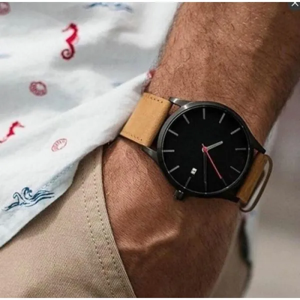 muški elegantni kožni sat - minimalist - slika 2