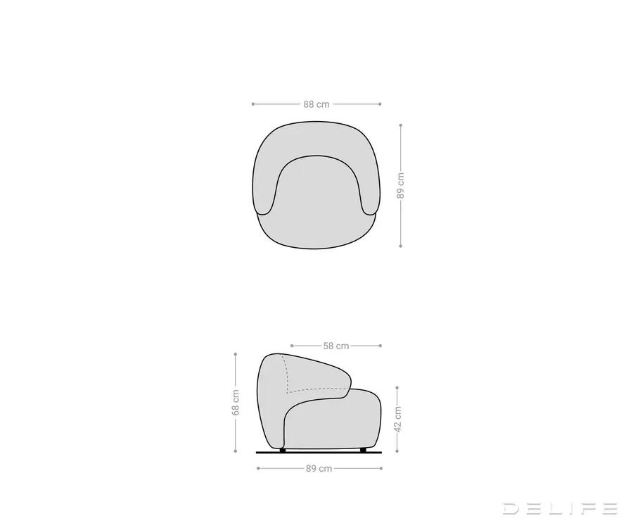 fotelja nova 88x88cm, materijal: mikrofibra - slika 9