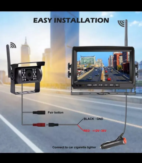 parking kamera wifi + ekran monitor 7 inča za kamion bežičan komplet - slika 5