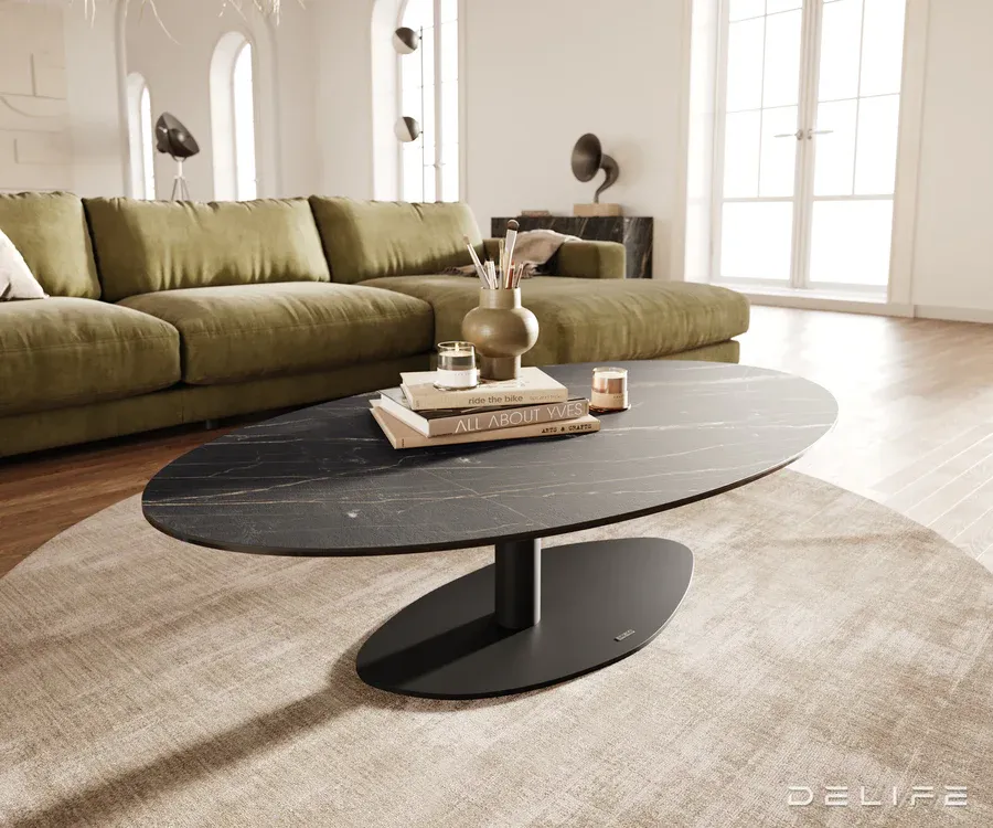 Klub stolić Edge 140x80cm, Materijal: Keramika Laminam Noir Desir - Čakovec
