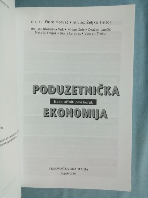 đuro horvat i željko tintor – poduzetnička ekonomija (z135a) (b60) - slika 2