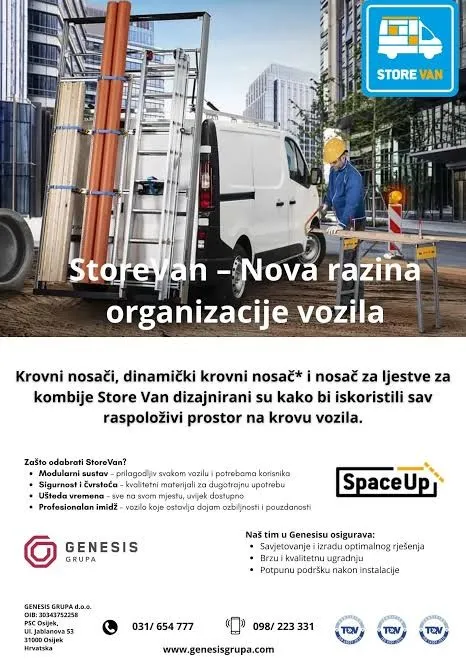 spuštajući krovni nosač za kombi vozila | store van space up dynamic - slika 2