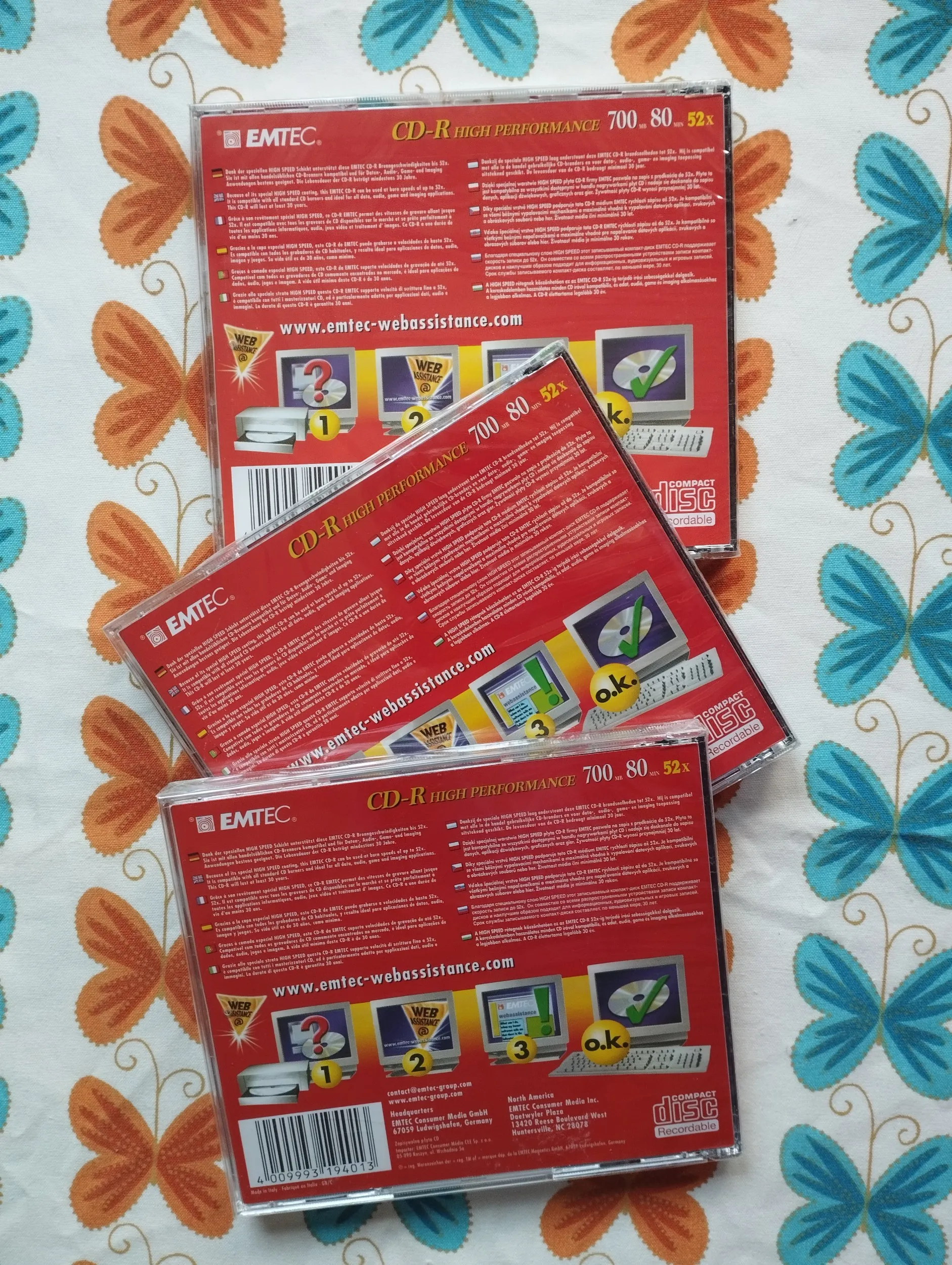 emtec cd-r 700mb, 80min, 52x novo 3 kom lot - slika 2