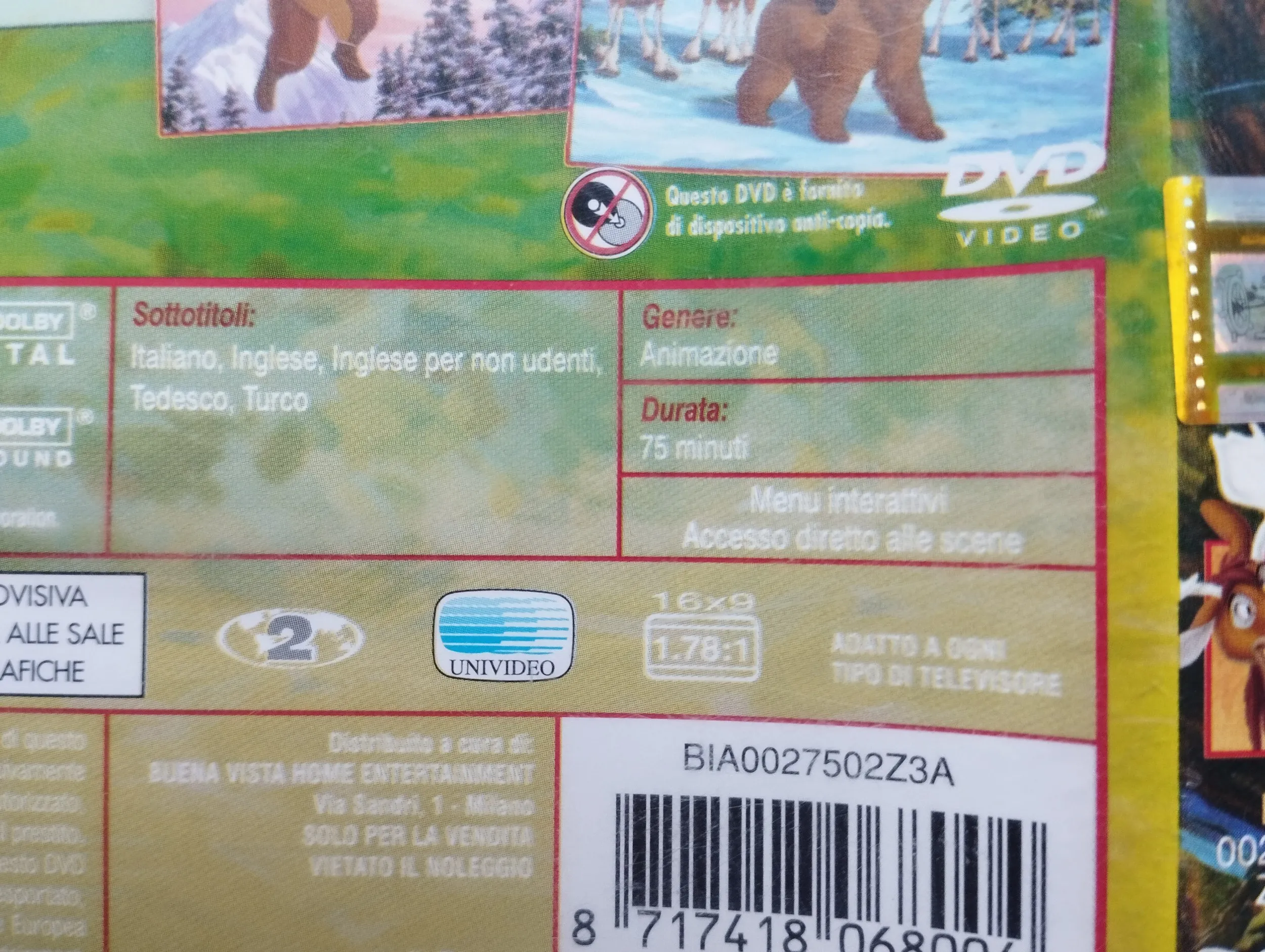 legenda o medvjedu 2 / brother bear 2 dvd - slika 3