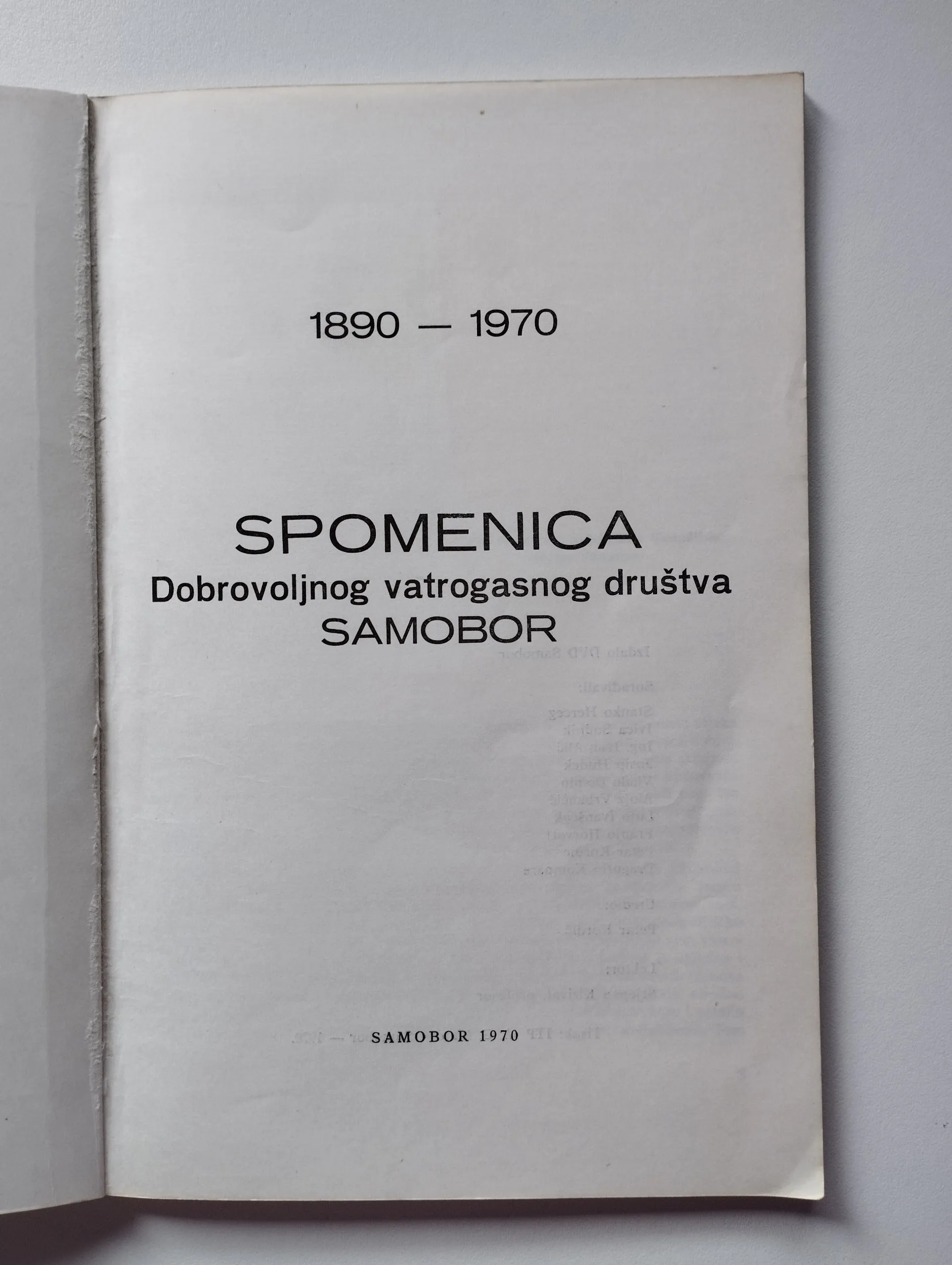spomenica dobrovoljnog vatrogasnog društva samobor 1890 - 1970 - slika 3