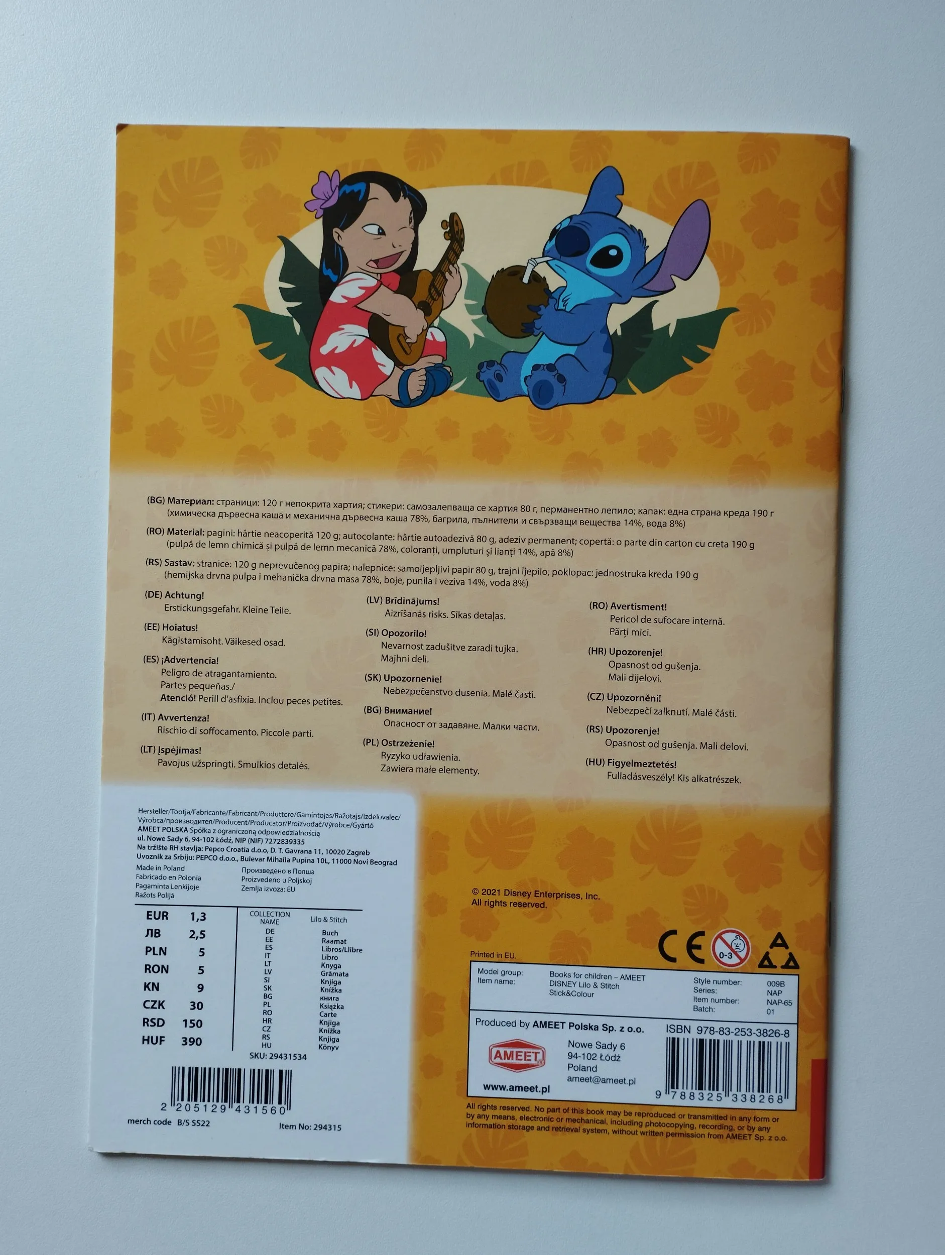 disney lilo & stitch - bojanka sa naljepnicama novo - slika 2