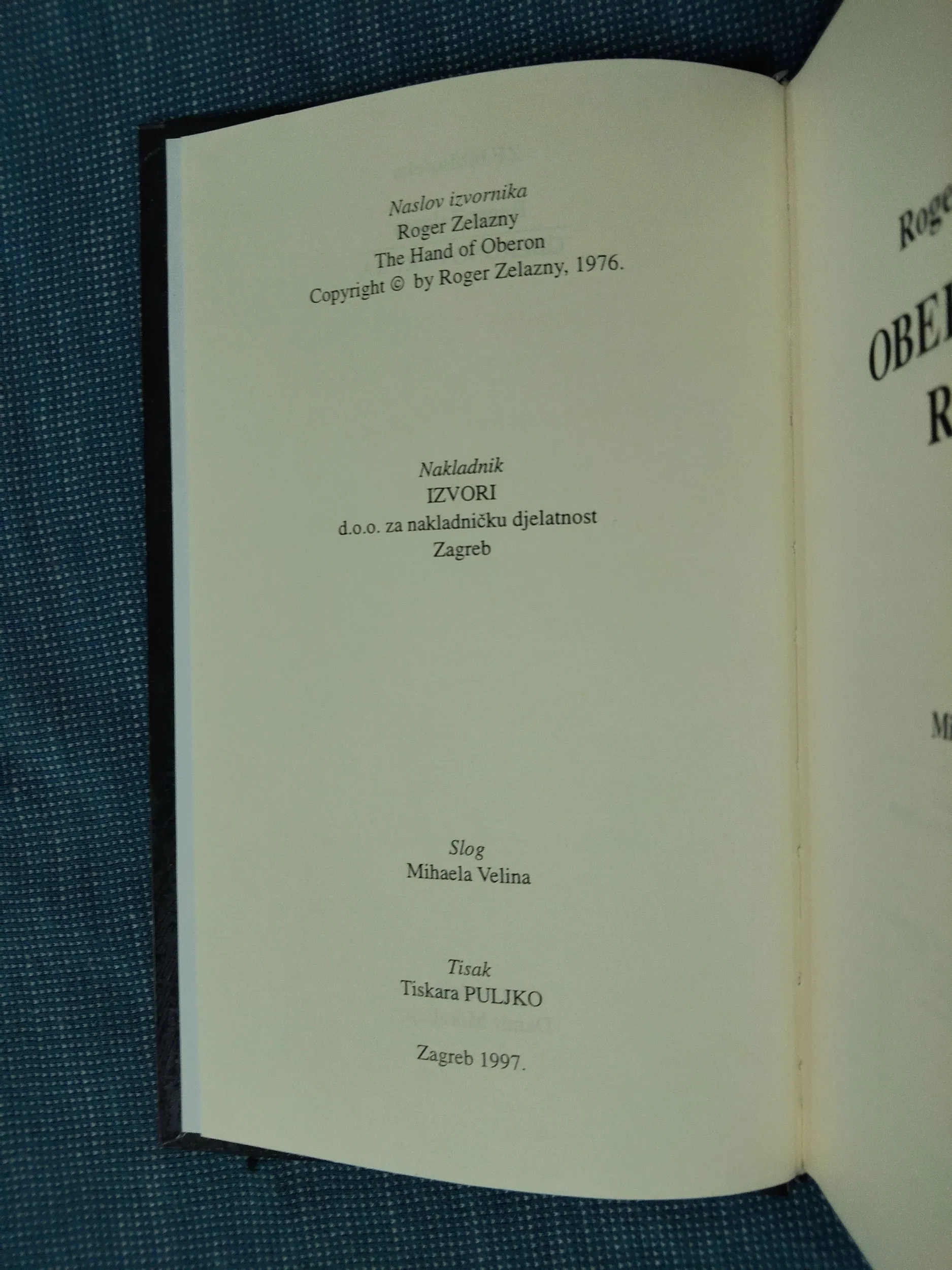 roger zelazny – oberonova ruka - slika 3