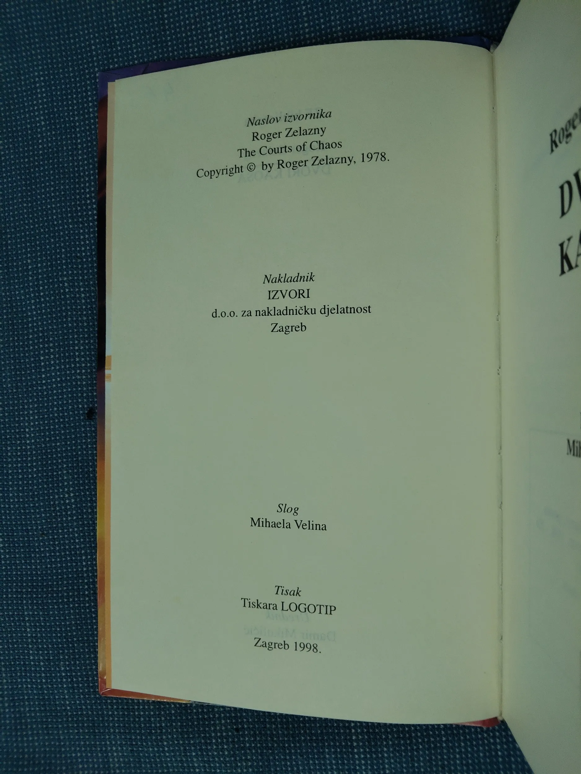 roger zelazny – dvori kaosa - slika 3