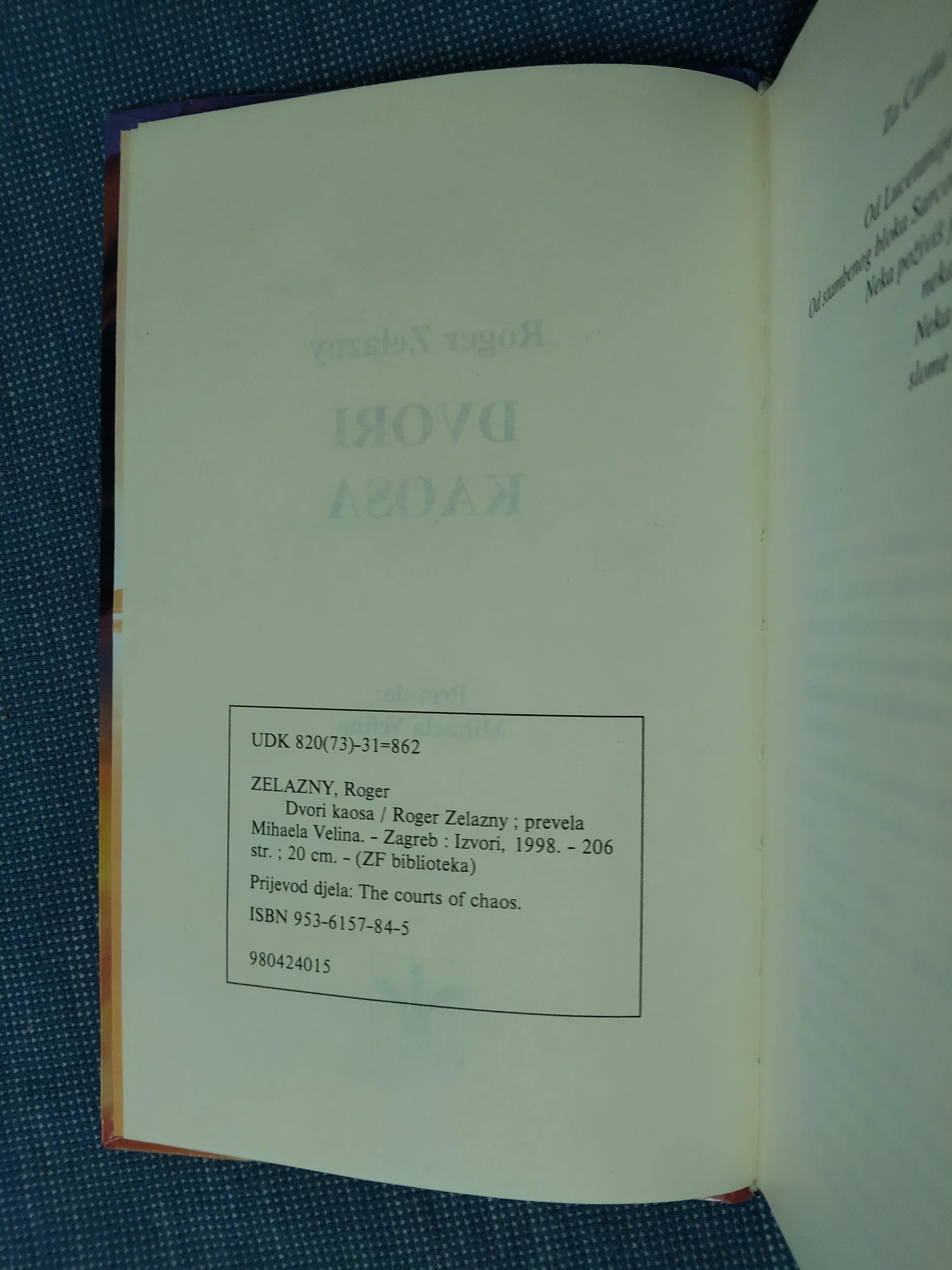 roger zelazny – dvori kaosa - slika 4